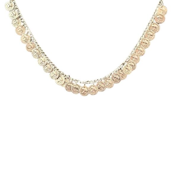 Boho Single Strand Cluster Coin Necklace - Picture 5 of 16